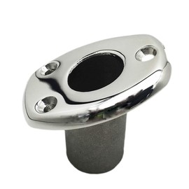 MARINE CITY Deck Flush Base Flag Socket, 316 Stainless Steel, Fits Stanchion Poles, Ideal for Boats, Yachts, Marines, Hardware Accessories (Pack of 1) (Large)