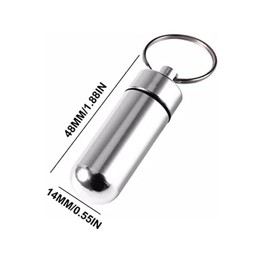 Pack of 3 Portable Mini Pill Boxes Waterproof Aluminium Alloy Pill Bottle Pill Holder Keychain Pill Container
