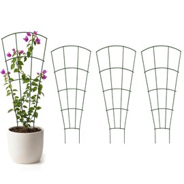 Thealyn 56" Tall Metal Plant Trellis, Climbing Plant Support, 4 Pack, Green