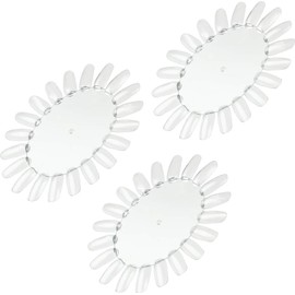 3 x Presentation Display / Colour Wheel / Tip Rondelle with 20 Tips Transparent Clear (Very Stable) Round Oval for Displaying Nail Polish, UV Gel, Airbrush, One-Stroke, Nail Art