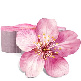 Gersoniel 100 Pcs Cherry Blossom Paper Napkins Bulk Pink Disposable Floral Napkin Decorative Flower Shaped Cocktail Decor for Wedding Summer Dinner Birthday Baby Shower Party, 6.5 x 6.5 Inches