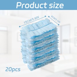 20 Pcs Flash Dust Magnet, Disposable Duster Heads, Flash Dust Magnet Refill, Duster Removal Refill Kit, Blue Dusters Refills for Cleaning Dust Dirt Hair