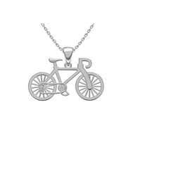 Kleine Schätze Solid Sterling Silver Bicycle Pendant Necklace (Available Chain Length: 40 cm, 45 cm, 50 cm, 55 cm), Sterling Silver