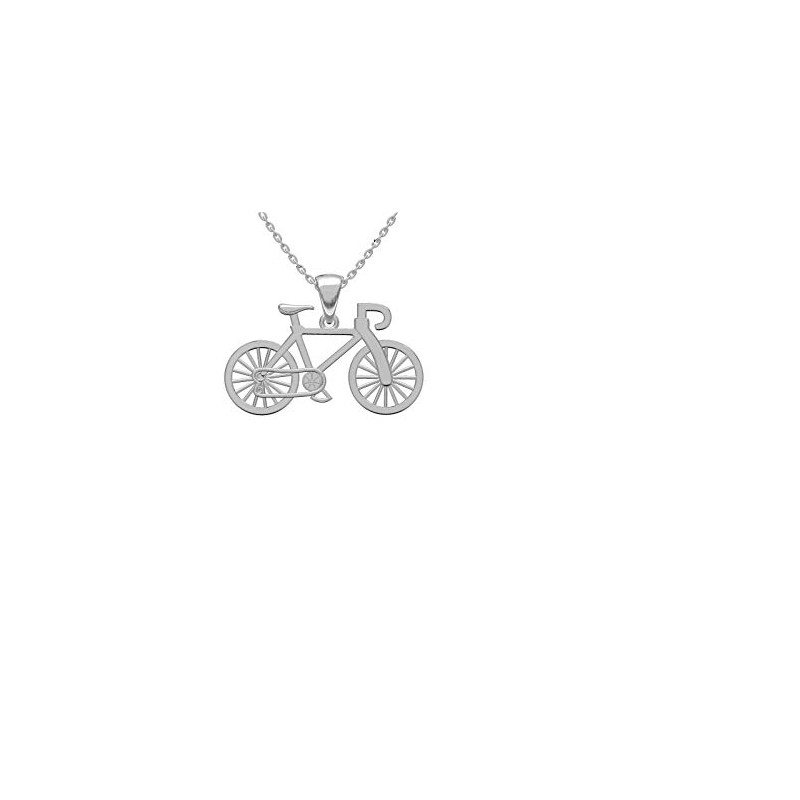 Kleine Schätze Solid Sterling Silver Bicycle Pendant Necklace (Available Chain