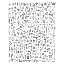 JIALEEY 300 piezas al por mayor lote de joyería para hacer abalorios mezclados de aleación de plata tibetana suave para hacer joyas y manualidades, estilo B