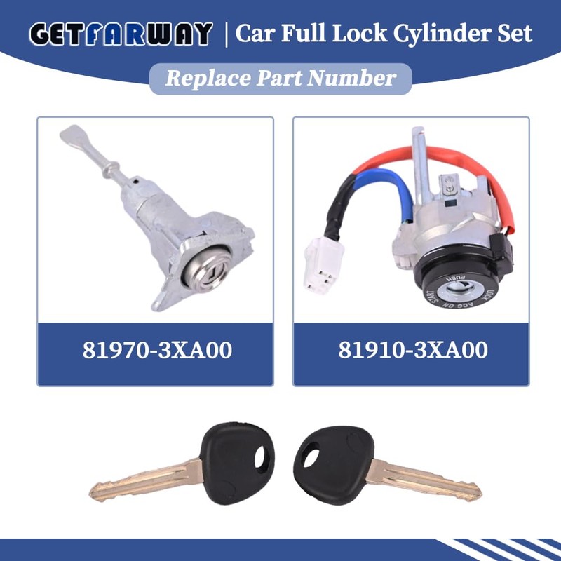 Getfarway Car Full Lock Cylinder Set 81970-3XA00 81910-3XA00 Compatible with