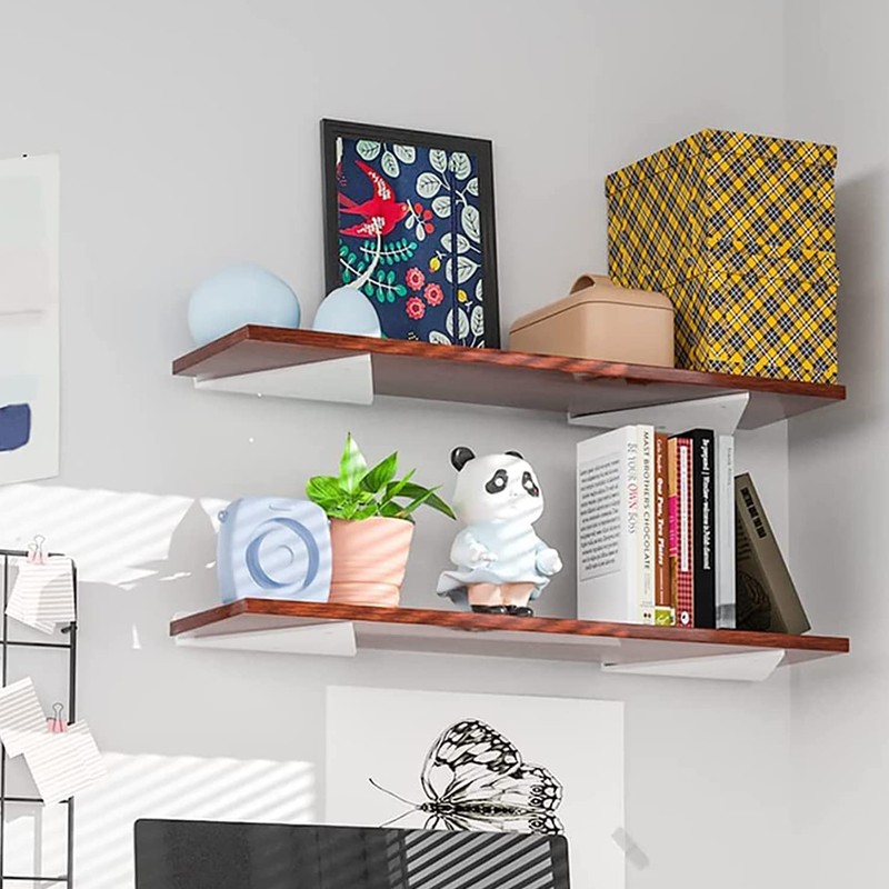 Pack of 4 Floating Shelf Brackets, Triangle Shelf Brackets, Metal