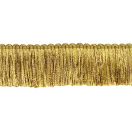DecoPro Romanesque Gold, Light Brown, Light Olive Green 2" Brush Fringe [By the Yard]
