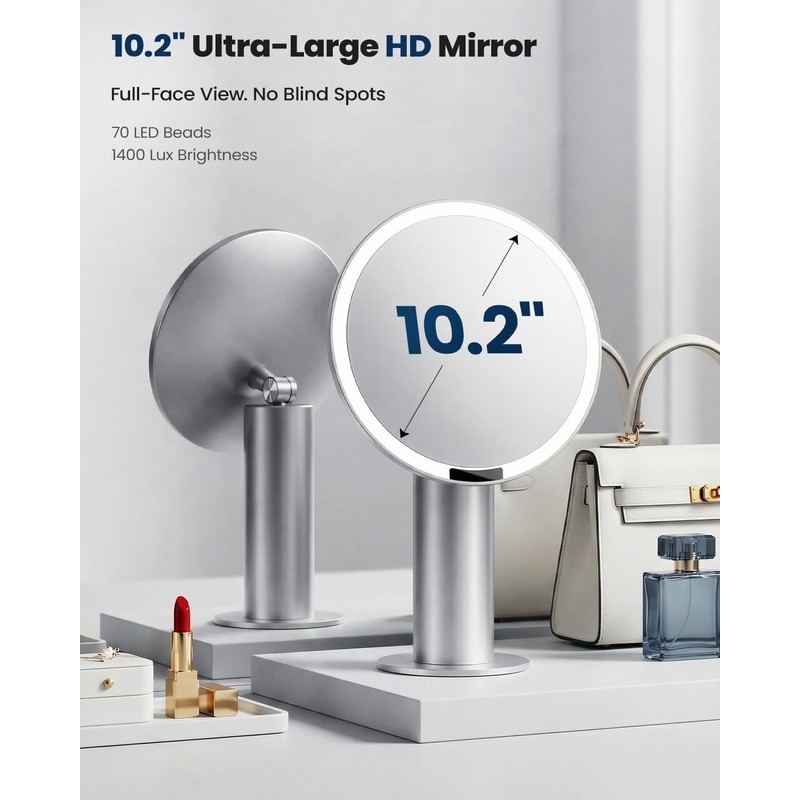 sjzxuv SJZX Travel Makeup Mirror with Lights and 10X Magnification,