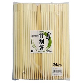 Yanagi Products P-422 Bamboo Split Chopsticks, 9.4 inches (24 cm), 100 Pairs with Knots, Commercial Use, Large Capacity