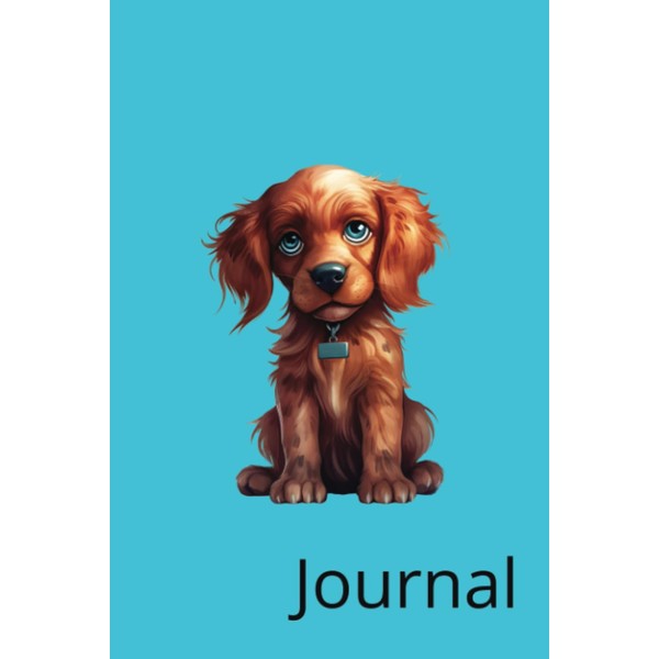 Journal: Cute Puppy Irish Setter: 6" x 9" 120 Pages