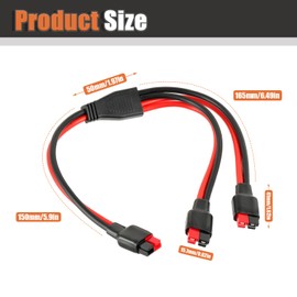 JAMHER Y Splitter Cable 1 to 2 10AWG Solar Charging Splitter Cable Solar, Solar Panel Connector Branch Parallel Adapter Cable for Portable RV Solar Generator Power Station