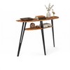Half Moon Table for Entryway, Narrow Console Table with Shelf