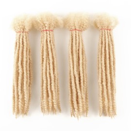 Orientdreads Textured Loc Extensions with curly ends,Human Hair 100% Human Hair Full Handmade for Women/Men Can Be Curled and Bleached(613, 8in 0.6cm 80 strands)