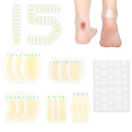 Blister Bandages,15 PCS Blister Pads Gel Blister Cushions Waterproof Hydrocolloid Bandages and 36 Dots Acne Plaster for Foot, Toe & Heel Blister Prevention & Recovery Ultra-Thin