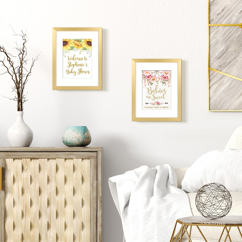 upsimples 8.5x11 Picture Frame, Display Pictures 6x8 with Mat or