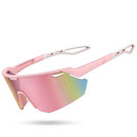 Lamicall Sports Sunglasses, Polarized Lenses, For Cycling, Climbing, Fishing, Baseball, Golf, Running, Driving, Biking, Tennis, Skiing, Ultra Lightweight, TR90, UV400, TAC Polarized Lens, Adjustable