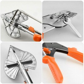 WMYCONGCONG Multi Angle Miter Shear Cutter Cuts 45 to 135 Degree Miter Snips Cutting Tool for Small Miter Jobs DIY w/ 5 Replacement Blades and Spanner