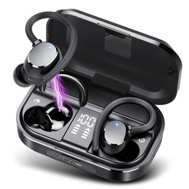 POMUIC Wireless Earbuds, HiFi Stereo Sound Bluetooth 5.3 Wireless Headphones with 4 ENC Noise Cancelling Mic, IP7 Waterproof Earbuds, 40 Hours Playtime with LED Display, For Sports/Travel/Work