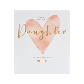 UK Greetings Daughter Birthday Card With Envelope - Heart Design