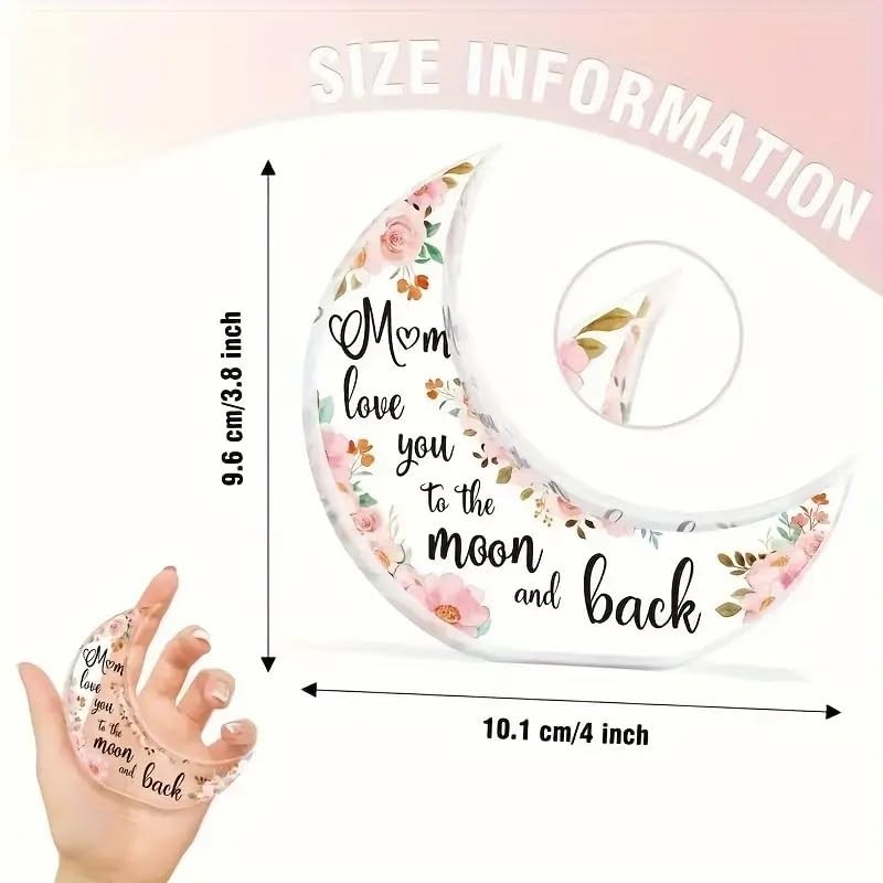 Crescent Moon Ornament with 'Mum I Love You to the