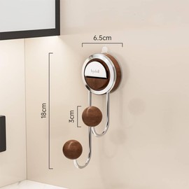 Suction Hooks for Clothes, Wood Door, Glass Door, Mirror, Tile, Hook Holder for Loofah, Towels, Coats, Bathrobes for Hanging up to 15 lbs - Waterproof and Rust Resistant