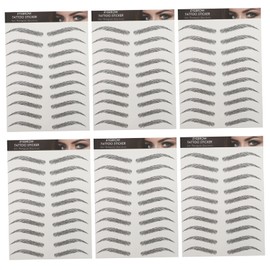 Gogogmee Eyebrow Stickers 6 Sheets Waterproof Temporary Brow No Skill Needed Natural Full Brows Black