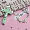 Wixine 2Pcs Luminous Christian Catholic Cross Rosary Necklace Glowing Light