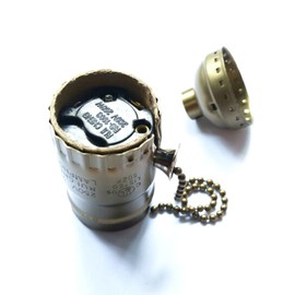 FINELED 3 Pack E26/ E27 Aluminous Shell Vintage Bronze Edison Pendant lamp Holder,DIY Accessories E26 Screw Medium Base Light Socket with Cord Chain Switch (Antique Brass)