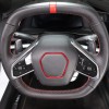 autopart2021 Red Carbon Fiber Steering Wheel Emblem Trim Frame For