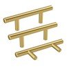 Haidms 10 Pack Brushed Brass Kitchen Cabinet Pulls, 2-1/2 Inch