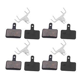 Alomejor Pastillas de Freno para Bicicleta, Material Cobre y Semimetal, 4 Pares, Tamaño 3.5 x 3 x 0.4 cm, con Clips de Resorte