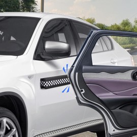 Hivexagon Magnetic Car Door Dent Protector - PU Leather Removable Soft Cushion Protector for Non-Aluminum Cars Doors, Prevents Dents and Scratches for Vehicles (Black)-2PACK