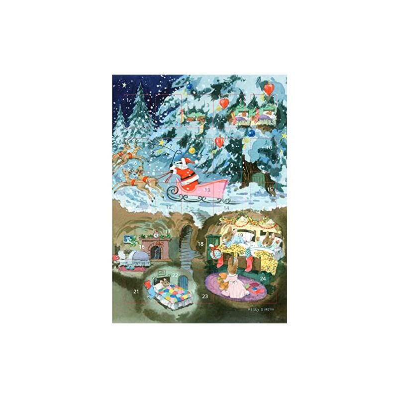 Greeting Card Badger Father Christmas Traditional Advent Calendar – A5