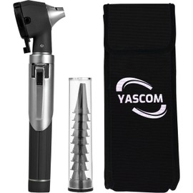 YASCOM Otoscope Professional Diagnostic Ear Otoscope with Light Pocket Size Ear Infection Checker with 10x Specula & Case, Ear Otoscope for Doctors, Nurses, & Students