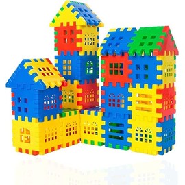 KLIVYA Interlocking Building Blocks Toys for Kids， Blocks for Toddlers 3 4 5 6 7 8 Toy Building Sets - Toddlers Building Blocks Educational Toys Set 72PCS