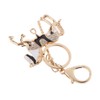 [No brand goods] Black Rhinestone Crystal Horse Pendant Key Ring