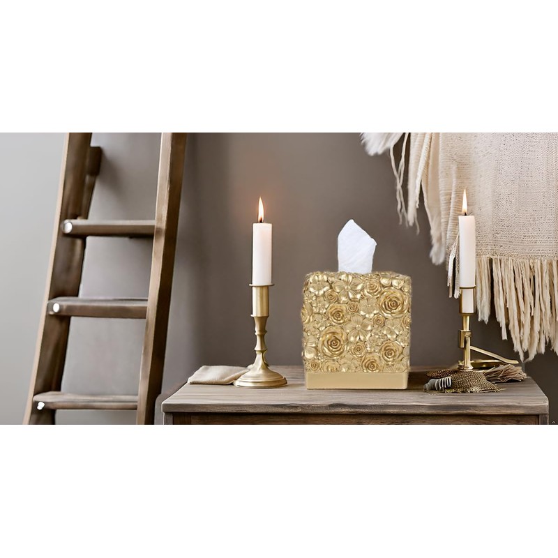 Hymmah Modern Square Tissue Box Cover Holder,Bathroom Accessories Decor Unique