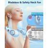 Cooling Neck Fan Battery Operated,Portable Neck Fan Rechargeable with LED
