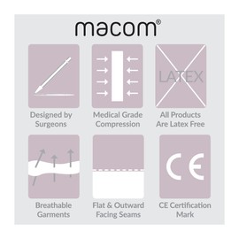 MACOM Comfort Bra - Front Closure Post Surgery Compression Bras - Adjustable Straps and Shoulders - Wirefree (Black,X-Small(28-30))