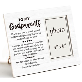 AKFVNSFK Godparents Gifts for Baptism Picture Frame, Godparent Proposal Gifts, Thank You Gift To My Godparents Photo Frame for 4 x 6 Inch Photo