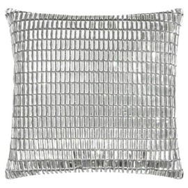 Rhinestone Crystal Glass Pillow cover with Soft Velvet Decorative Cushion Cover Sophisticated Luxury Home Décor Throw Pillow Cover.Suitable for Sofa, Bedroom, Living room (Silver & Grey 45x45cm)