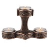 Veronese Germanic Tea Light Holder Mjolnir Thor's Hammer Bronzed 3