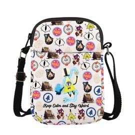 CMNIM Gravity Inspired Crossbody Bag Bill Cipher Merch Gravity Bill Cipher Fans Gift Keep Calm and Stay Weird Crossbody Purse, 25120 Weird Bill C