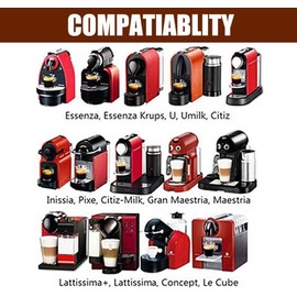 Yerleomit Refillable Coffee Capsules for Nespresso, Pack of 6 Refillable Capsules Reusable Capsule Coffee Capsules Refillable Capsule for Nespresso with Coffee Spoon with Brush