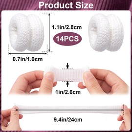 VARMDUKKE 14PCS Finger Bandages for Finger Tips, Breathable Finger Cots Finger Protectors for Wounds, Elastic Finger Gloves Thumb Covers for Garden, Kitchen, Sculpture -White