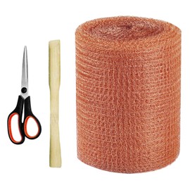 Pure Copper Mesh - 5" x 100 Feet, Double Layer Pure Copper Roll with Wooden Shovel and Scissors for Distilling, Hole Filler & DIY Projects, Ideal for Decking, Fencing & Pest Control