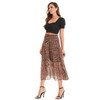 DIASHINY Women's Leopard Print Skirts High Waist Layered Elastic Waist