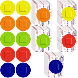 Funtery 200 Pcs Spot Adhesive Bandages 1.2 Inch Flexible Round Fabric Non Latex Small Face Circular Adhesive Bandage for Skin Tone Wound Spots Small Incisions(Multicolor)