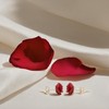 Finatso Sterling Silver Red Rose Earrings (Red)